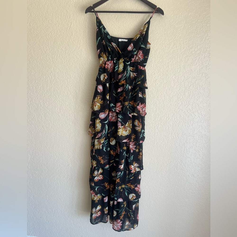 Illa Illa Floral Maxi Dress with Ruffle Layers